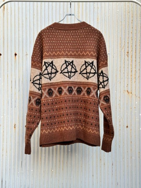 画像2: el conductorH　WOOL NORDIC KNIT CARDIGAN  (2)