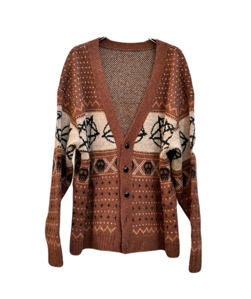 画像1: el conductorH　WOOL NORDIC KNIT CARDIGAN  (1)