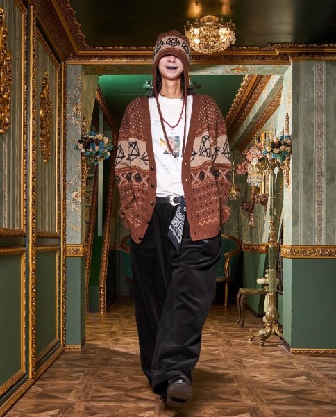 画像3: el conductorH　WOOL NORDIC KNIT CARDIGAN  (3)