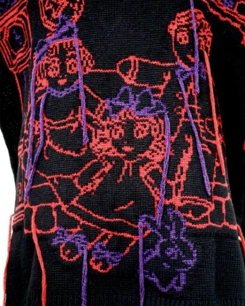 画像8: rurumu: 25AW mimi jacquard over size vest black (8)