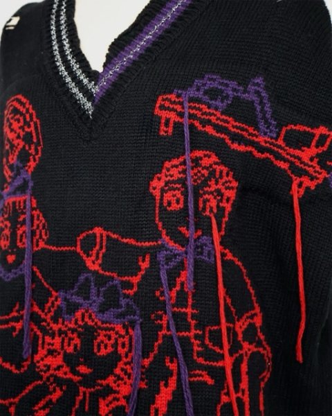 画像6: rurumu: 25AW mimi jacquard over size vest black (6)