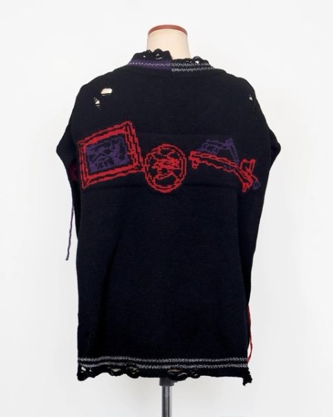 画像2: rurumu: 25AW mimi jacquard over size vest black (2)