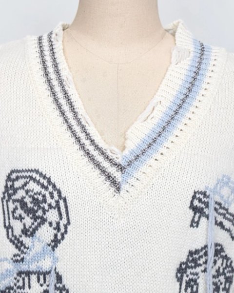 画像7: rurumu: 25AW mimi jacquard over size vest ivory (7)