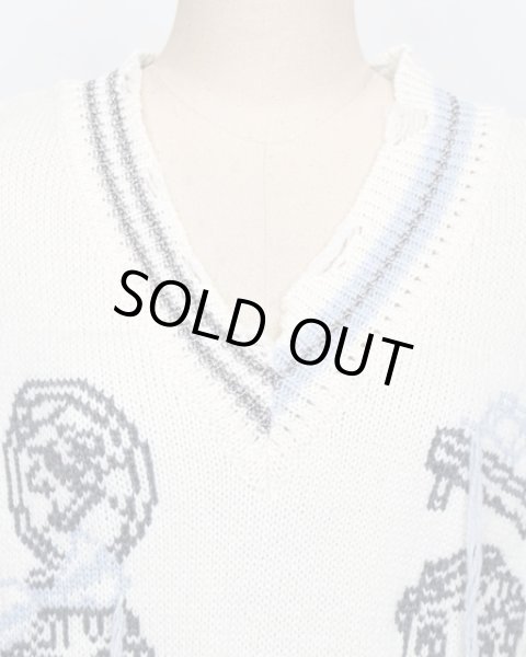 画像7: rurumu: 25AW mimi jacquard over size vest　ivory (7)