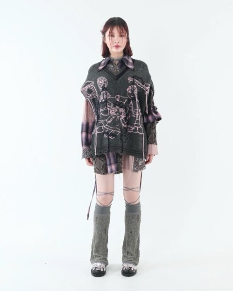 画像8: rurumu: 25AW mimi jacquard over size vest gray (8)