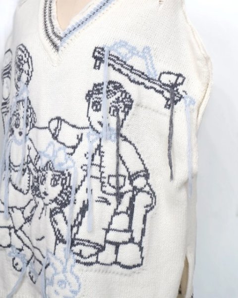 画像5: rurumu: 25AW mimi jacquard over size vest ivory (5)