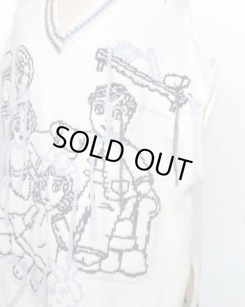 画像5: rurumu: 25AW mimi jacquard over size vest　ivory (5)
