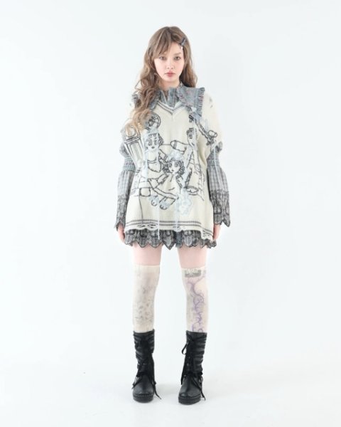 画像9: rurumu: 25AW mimi jacquard over size vest ivory (9)