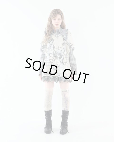 画像9: rurumu: 25AW mimi jacquard over size vest　ivory (9)