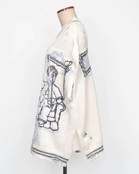 画像4: rurumu: 25AW mimi jacquard over size vest ivory (4)