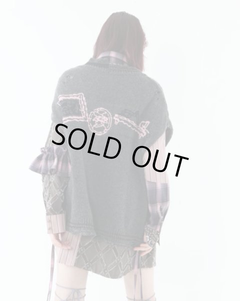 画像9: rurumu: 25AW mimi jacquard over size vest　gray (9)