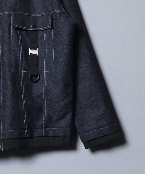 画像10: N'enuphar　家紋刺繍　リバーシブルトラッカーブルゾン (10)