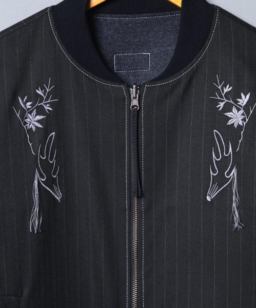 画像5: N'enuphar　家紋刺繍　リバーシブルトラッカーブルゾン (5)