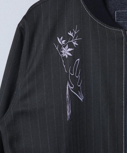 画像6: N'enuphar　家紋刺繍　リバーシブルトラッカーブルゾン (6)