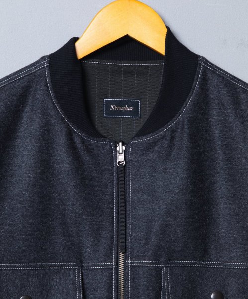 画像8: N'enuphar　家紋刺繍　リバーシブルトラッカーブルゾン (8)