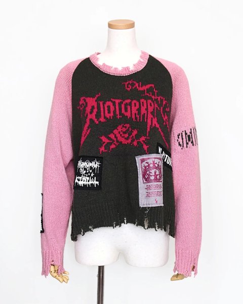 画像1: rurumu: 25AW rurumu:×KIDILL raglan pullover (medium) pink (1)
