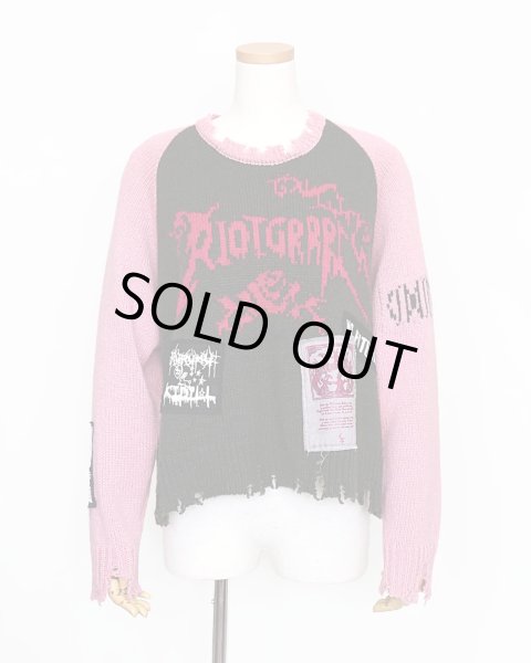 画像1: rurumu: 25AW rurumu:×KIDILL raglan pullover (medium) pink (1)