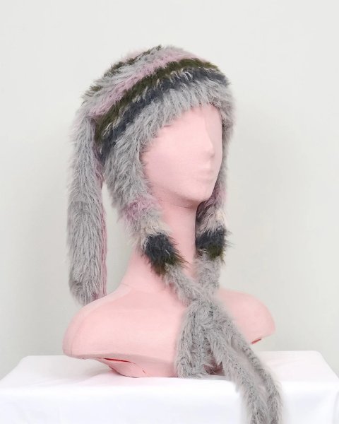 画像1: rurumu: 25AW usa-mimi fluffy beanie gray (1)
