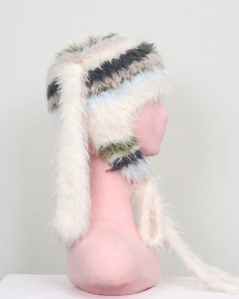 画像2: rurumu: 25AW usa-mimi fluffy beanie ivory (2)