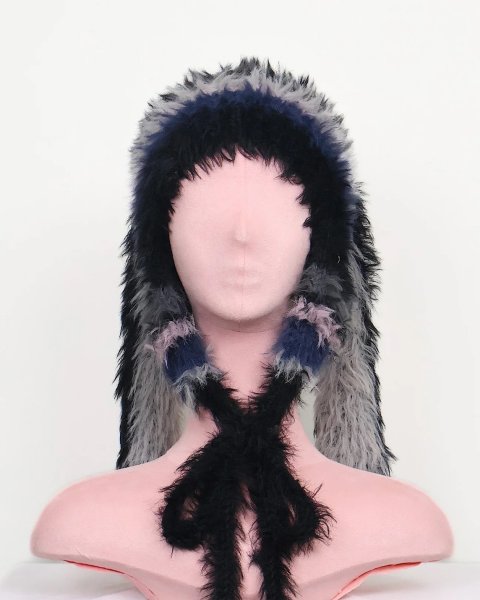 画像2: rurumu: 25AW usa-mimi fluffy beanie black (2)