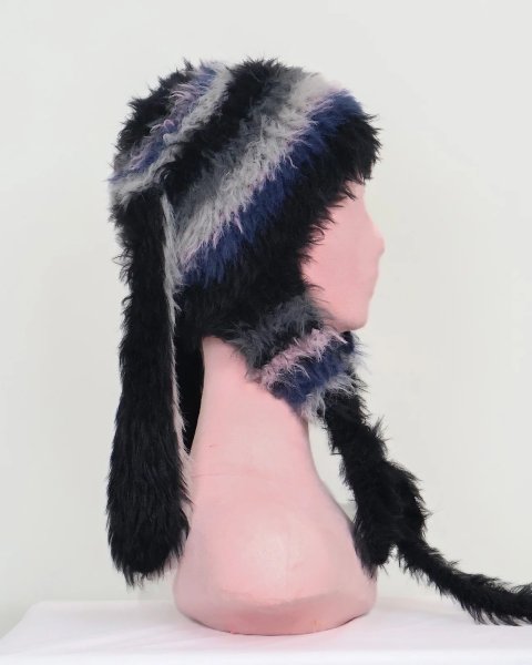 画像3: rurumu: 25AW usa-mimi fluffy beanie black (3)