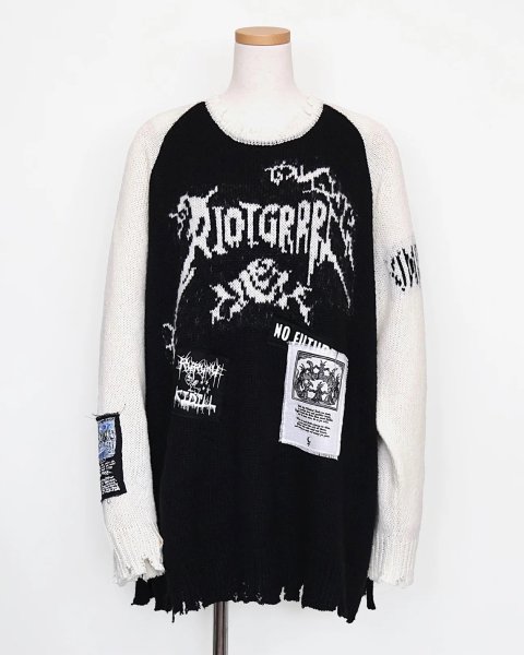 画像1: rurumu: 25AW rurumu:×KIDILL raglan pullover (large)black (1)