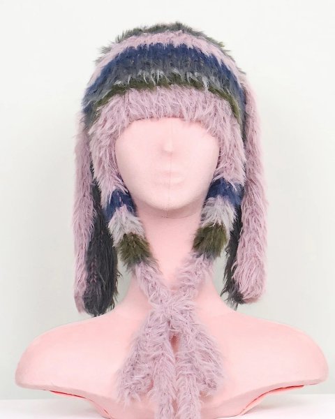 画像2: rurumu: 25AW usa-mimi fluffy beanie smoky pink (2)