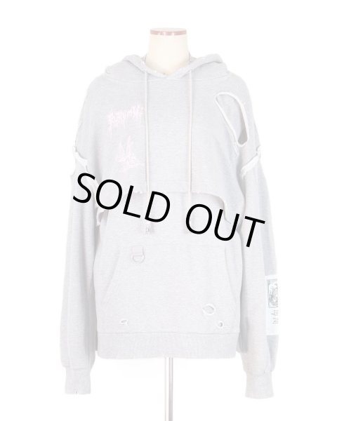 画像1: rurumu: collage printed layered hoodie (1)