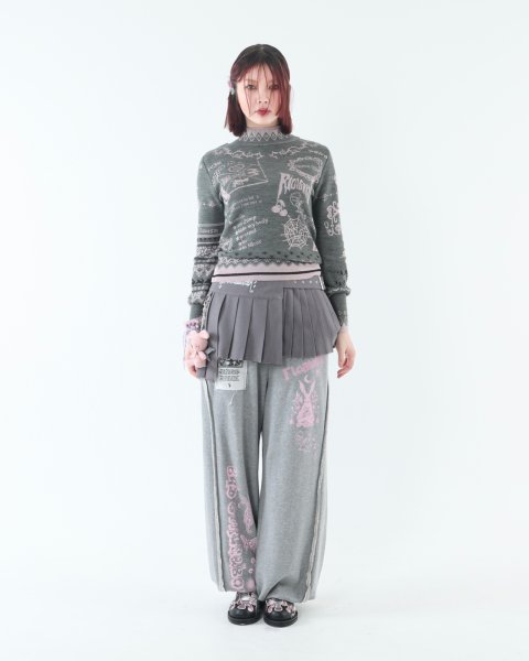 画像9: rurumu: collage printed lounge pants gray (9)