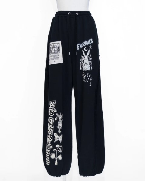 画像1: rurumu: collage printed lounge pants black (1)