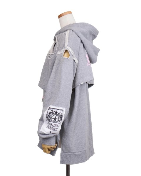 画像3: rurumu: collage printed layered hoodie (3)