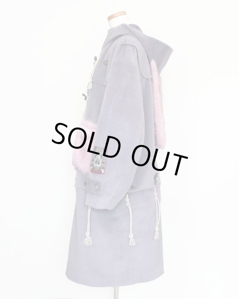 画像3: rurumu:  usa-mimi fur detachable duffel coat　grayish lavender (3)