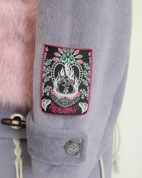 画像10: rurumu:  usa-mimi fur detachable duffel coat　grayish lavender (10)