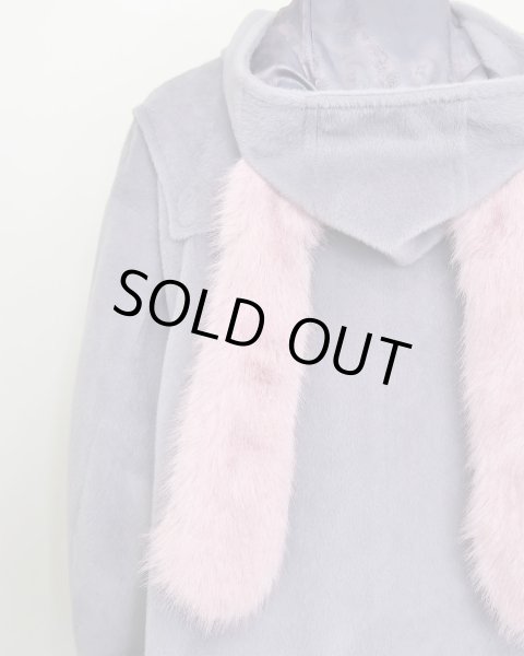 画像9: rurumu:  usa-mimi fur detachable duffel coat　grayish lavender (9)