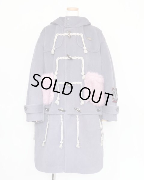 画像1: rurumu:  usa-mimi fur detachable duffel coat　grayish lavender (1)