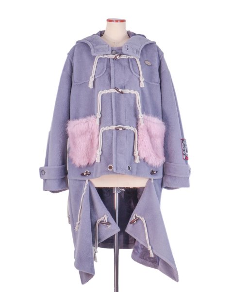画像6: rurumu:  usa-mimi fur detachable duffel coat　grayish lavender (6)