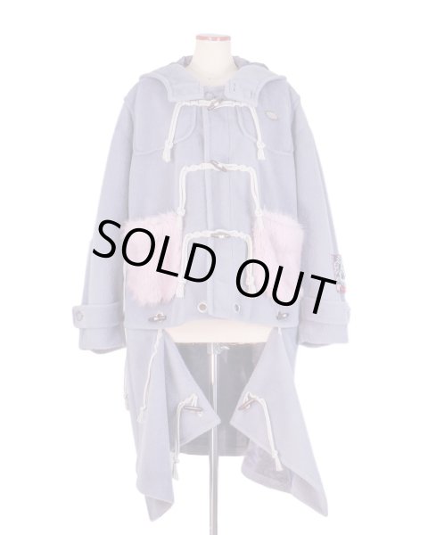 画像6: rurumu:  usa-mimi fur detachable duffel coat　grayish lavender (6)