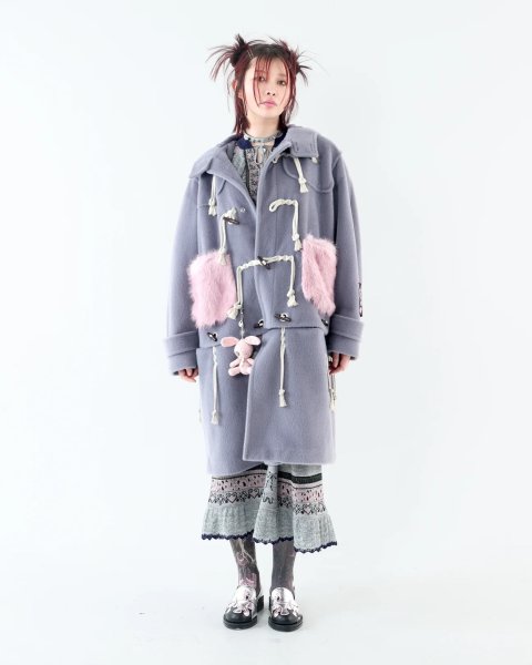 画像12: rurumu:  usa-mimi fur detachable duffel coat　grayish lavender (12)