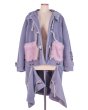 画像5: rurumu:  usa-mimi fur detachable duffel coat　grayish lavender (5)