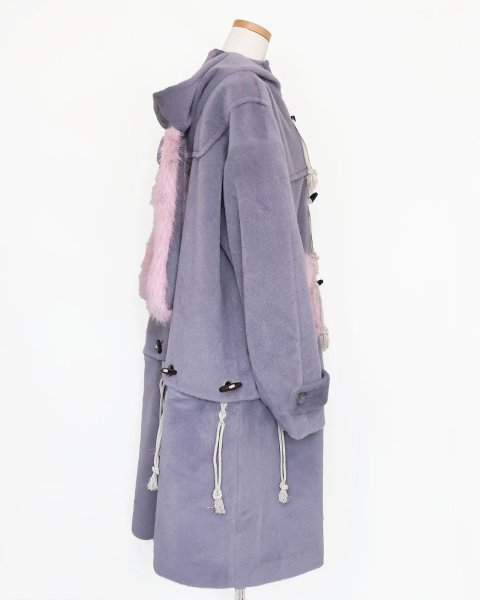 画像4: rurumu:  usa-mimi fur detachable duffel coat　grayish lavender (4)