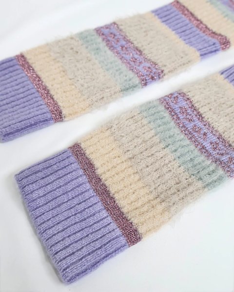 画像4: rurumu:  25AW multi border JQ arm warmer lavender (4)