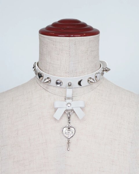 画像1: rurumu:  25AW burning heart multi studs choker ivory (1)