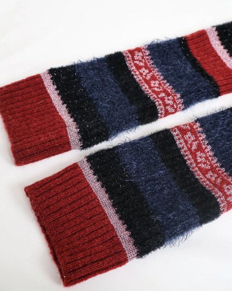 画像5: rurumu:  25AW multi border JQ arm warmer black (5)