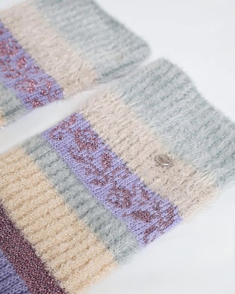 画像2: rurumu:  25AW multi border JQ arm warmer lavender (2)