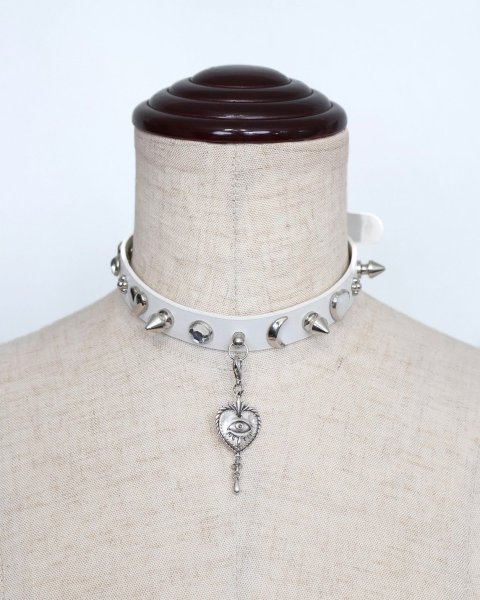 画像2: rurumu:  25AW burning heart multi studs choker ivory (2)
