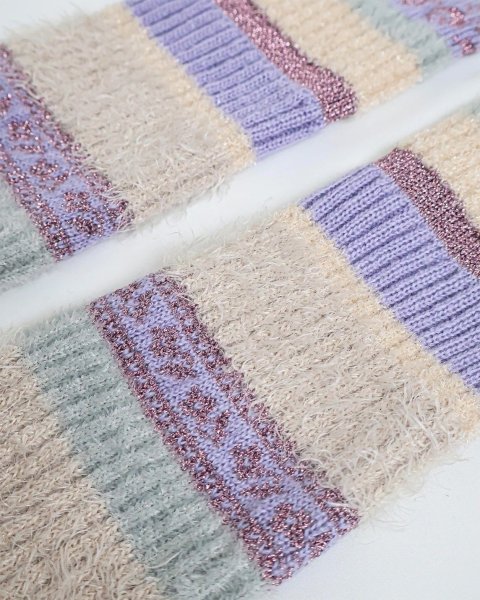 画像3: rurumu:  25AW multi border JQ arm warmer lavender (3)