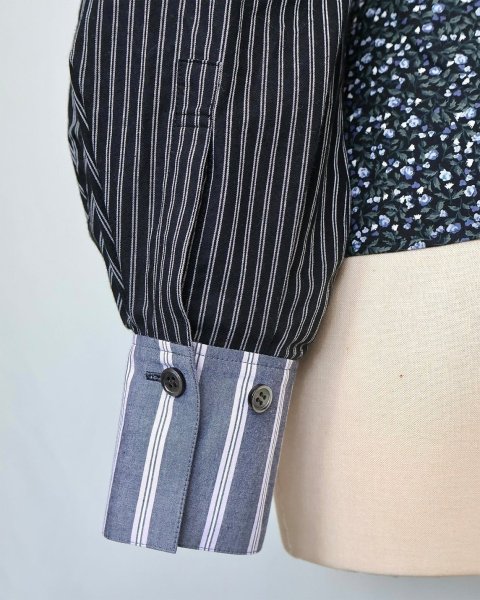 画像8: rurumu: 25AW lace up stripe shirts black (8)