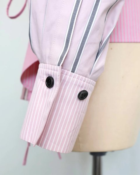 画像8: rurumu: 25AW lace up stripe shirts pink (8)