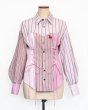 画像3: rurumu: 25AW lace up stripe shirts pink (3)