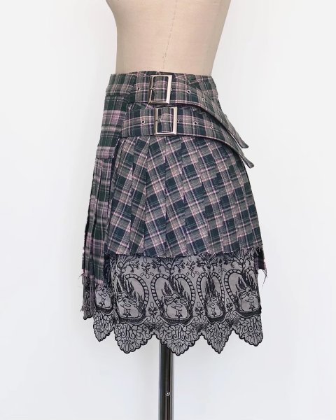 画像4: urumu: 25AW belted pleats rolled mini skirt (4)